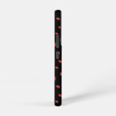 Ladybugs auf schwarzem Muster mit Initialen Samsung Galaxy Hülle (Rechte Seite)