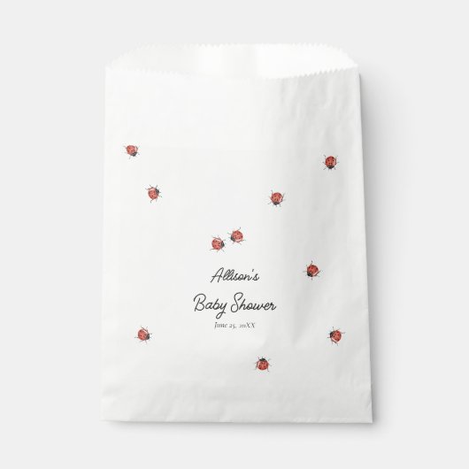 Ladybugs Baby Dusche Geschenktütchen (Vorderseite)
