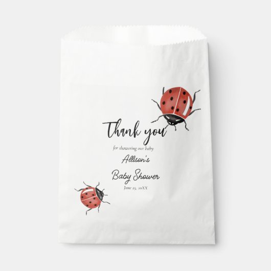Ladybugs Baby Dusche Geschenktütchen (Vorderseite)