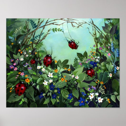 Ladybugs bei Spielen Borderless Print Poster (Vorne)