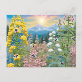 Ladybugs beim Besuch des Gartens Postkarte