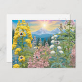 Ladybugs beim Besuch des Gartens Postkarte (Vorne/Hinten)