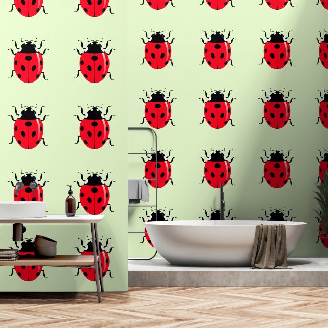 Ladybugs benutzerdefinierte Farbe Tapete (Badezimmer)