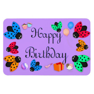 Ladybugs birthday magnet