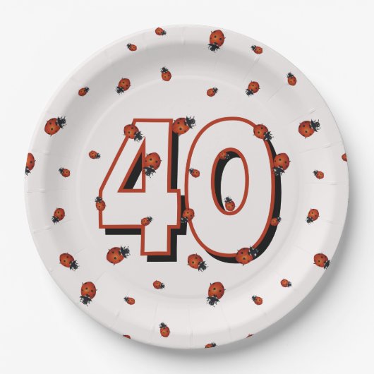 Ladybugs Birthday Party Big Age Pappteller (Vorderseite)