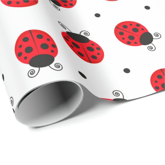 Ladybugs Birthday Party Geschenkpapier (Rolleneckpunkt)