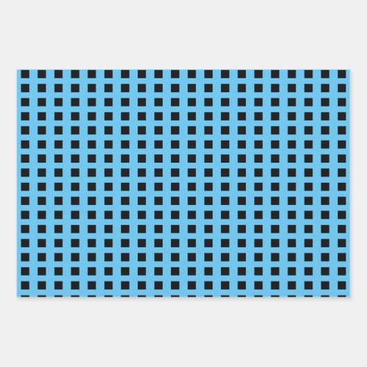 Ladybugs blauen und schwarzen Punkte und Quadrate Geschenkpapier Set (Vorderseite 3)