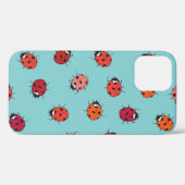 Ladybugs, blauer Hintergrund, bezauberndes, nahtlo Case-Mate iPhone Hülle (Rückseite (Horizontal))