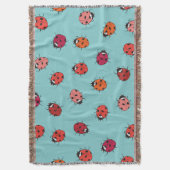 Ladybugs, blauer Hintergrund, bezauberndes, nahtlo Decke (Vorderseite Vertikal)