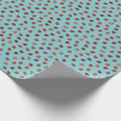 Ladybugs, blauer Hintergrund, bezauberndes, nahtlo Geschenkpapier (Ecke)