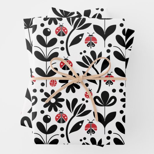 LADYBUGS & BLUME GESCHENKPAPIER SET (Beispiel)