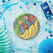 LADYBUGS, DIE AUF FALLENDEN AUTUMNSTÜCKEN REITEN,  PAPPTELLER (Party)