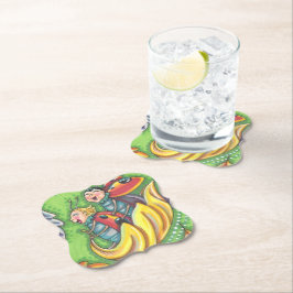 LADYBUGS, DIE AUF FALLENDEN AUTUMNSTÜCKEN REITEN, UNTERSETZER