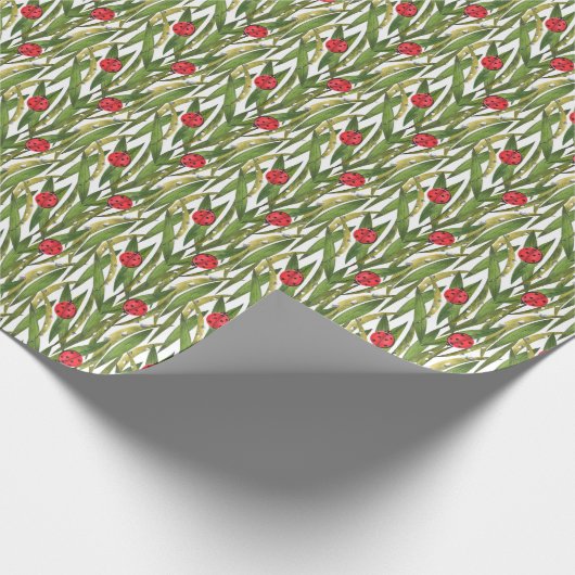 Ladybugs: düster Hintergrund Wasserfarbmuster. Geschenkpapier (Ecke)