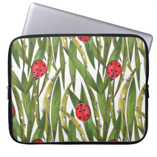 Ladybugs: düster Hintergrund Wasserfarbmuster. Laptopschutzhülle