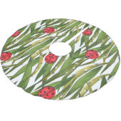 Ladybugs: düster Hintergrund Wasserfarbmuster. Polyester Weihnachtsbaumdecke (Schrägansicht)