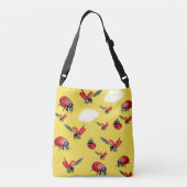 Ladybugs Flying Cross Bag, Tragetaschen Mit Langen Trägern (Rückseite)