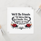 Ladybugs Friends Friendship Geburtstag Funny Aging Karte (Vorderseite/Rückseite Beispiel)