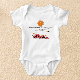 Ladybugs geben den Namen schwarz und orange Baby Strampler
