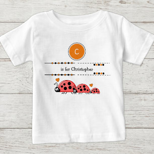 Ladybugs geben den Namen schwarz und orange Baby T-shirt