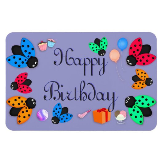 Ladybugs Geburtstag Magnet (Horizontal)