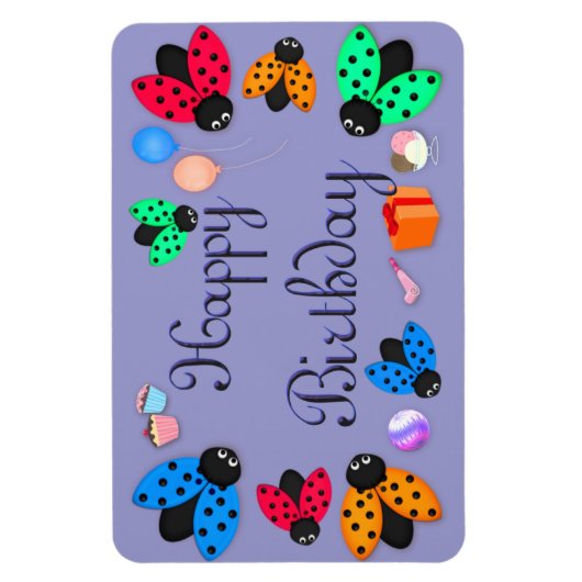 Ladybugs Geburtstag Magnet (Vertikal)