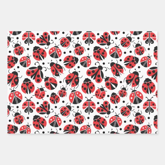 LADYBUGS GIFT WRAP GESCHENKPAPIER SET (Vorderseite 3)