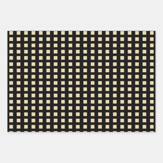 Ladybugs Gold und schwarze Punkte und Quadrate Geschenkpapier Set (Vorderseite 3)