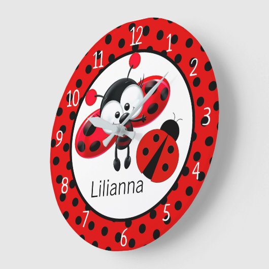 Ladybugs Große Wanduhr (Winkel)