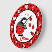 Ladybugs Große Wanduhr (Winkel)
