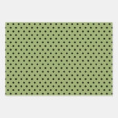 Ladybugs grüne und schwarze Punkte und Quadrate Geschenkpapier Set (Vorderseite 2)
