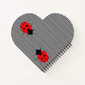 Ladybugs Heart Spiral Design Custom School Notizblock (Rückseite)