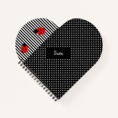 Ladybugs Heart Spiral Design Custom School Notizblock (Vorderseite)
