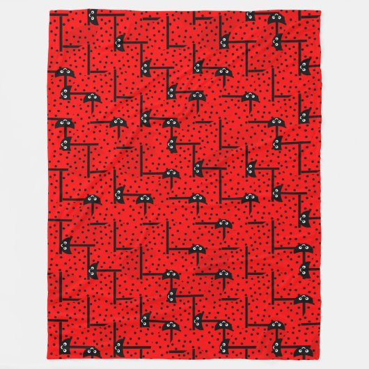 Ladybugs husty - lustiges Ladybug-Muster Fleecedecke (Vorderseite)