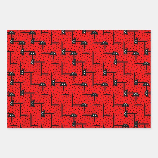 Ladybugs husty - lustiges Ladybugs-Rennen Geschenkpapier Set (Vorderseite 3)