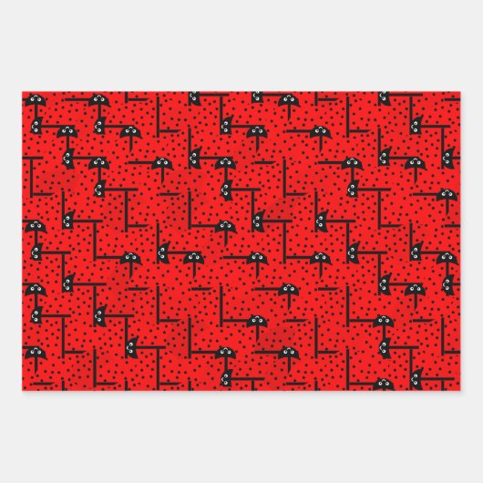 Ladybugs husty - lustiges Ladybugs-Rennen Geschenkpapier Set (Vorderseite)