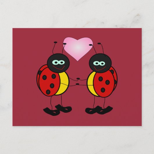Ladybugs in der Liebe Postkarte (Vorderseite)