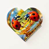 Ladybugs in einem Tropfen Wasser Notizblock (Rückseite)