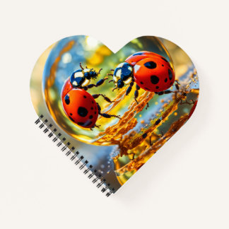 Ladybugs in einem Tropfen Wasser Notizblock