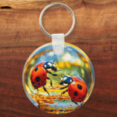 Ladybugs in einem Tropfen Wasser Schlüsselanhänger (Vorderseite)