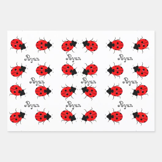 Ladybugs Individuelle Wrapping Paper Sheet-Sets Geschenkpapier Set (Vorderseite 2)