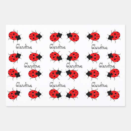 Ladybugs Individuelle Wrapping Paper Sheet-Sets Geschenkpapier Set (Vorderseite 3)