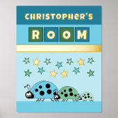 Ladybugs Kinderzimmer blaues grünes Kinderzimmer G Foliendrucke (Vorderseite)