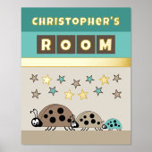 Ladybugs Kinderzimmer Braunes grünes Kinderzimmer Foliendrucke (Vorderseite)