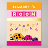Ladybugs Kinderzimmer Rosa orange Kinderzimmer Gol Foliendrucke (Vorderseite)