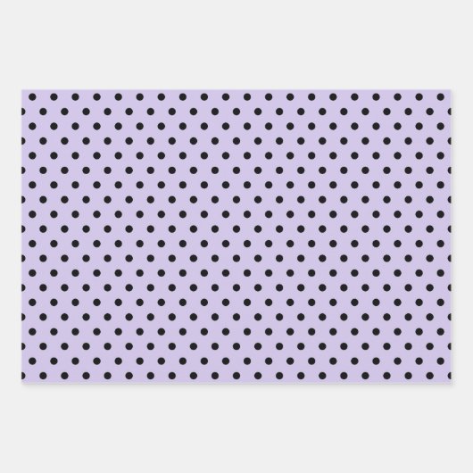 Ladybugs lila und schwarze Punkte und Quadrate Geschenkpapier Set (Vorderseite 2)