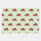Ladybugs Limone und schwarze Punkte und Quadrate Geschenkpapier Set (Vorderseite)