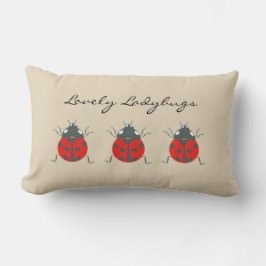 Ladybugs | Lovely Trio of Ladybugs Lumbar Pillow Lendenkissen
