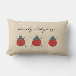 Ladybugs Lovely Trio of Ladybugs Lumbar Pillow Lendenkissen