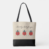 Ladybugs | Lovely Trio of Ladybugs Tote Bag Tasche (Rückseite)